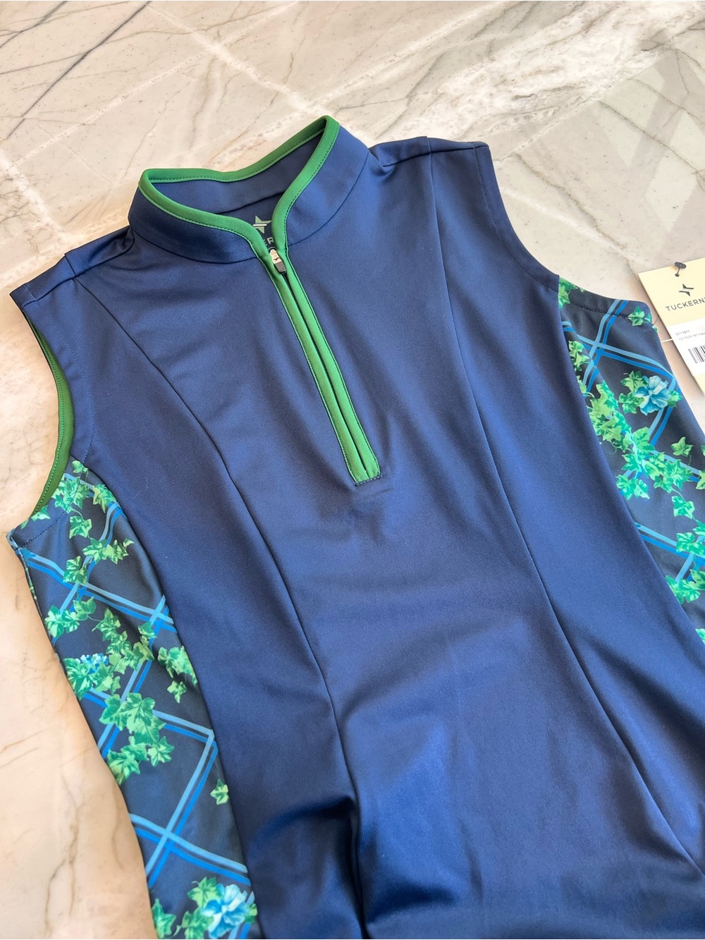 TUCKERNUCK Sport Roxana Half Zip Golf Tennis Dress Navy Vine Green NWT Small - Picture 11 of 16
